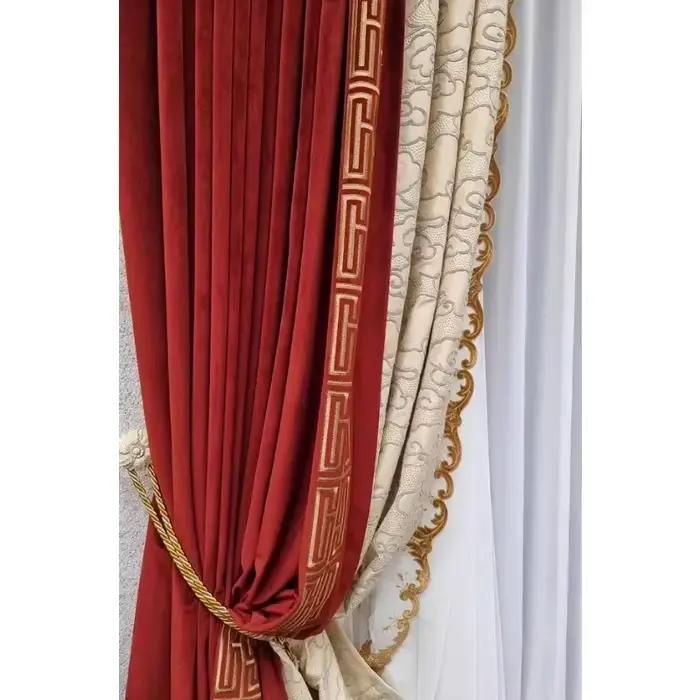Rideaux brodés pour salon, salle à manger, chambre à coucher, luxe, moderne, américain, Vintage, vel