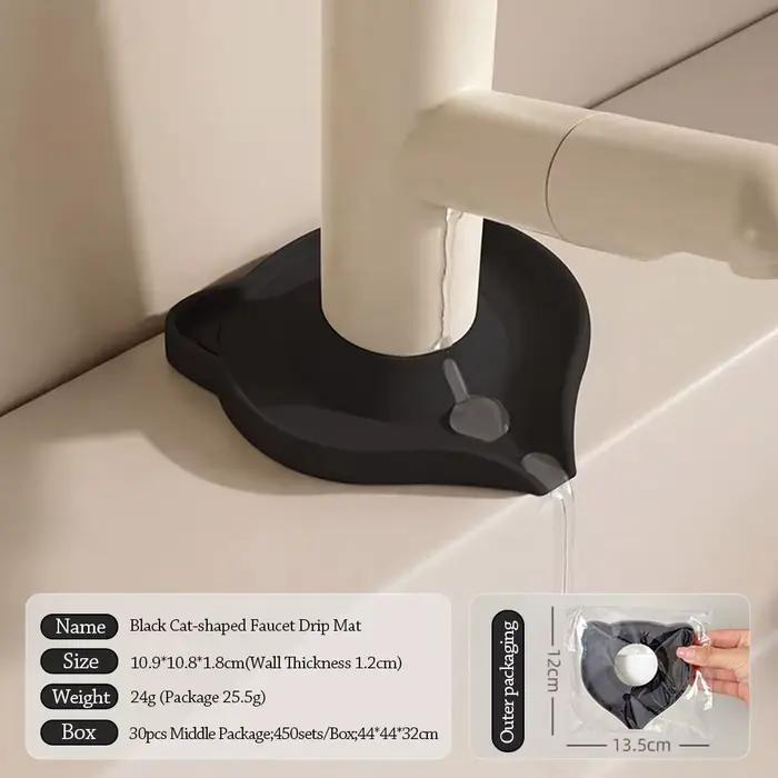 Tapis de drainage durable en silicone en forme de chat, multifonctionnel, pour robinet, égouttoir ra