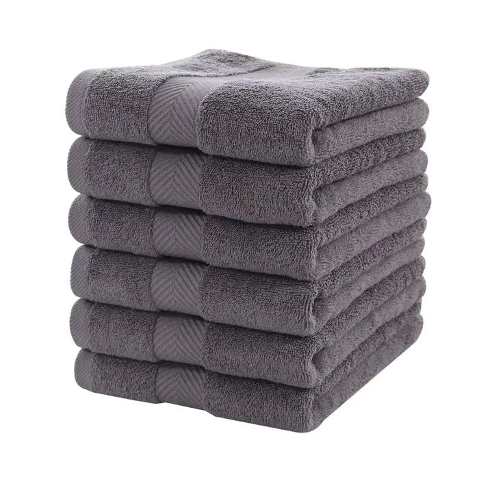 Ensemble de serviettes de bain en coton biologique pour enfants et adultes, luxe, blanc, gris, épais