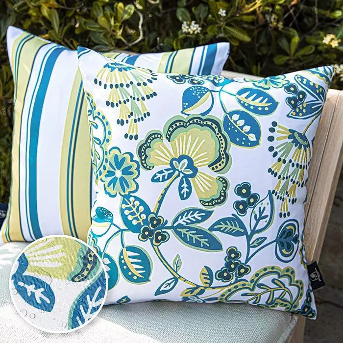 Lot de 2 housses de coussin imperméables pour extérieur, jardin, nouvelle housse de coussin en tissu
