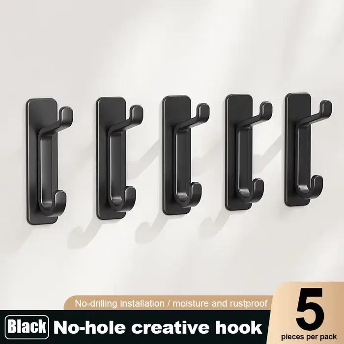Crochets muraux auto-adhésifs robustes, 5 pièces, aucun perçage requis, crochets muraux en plastique