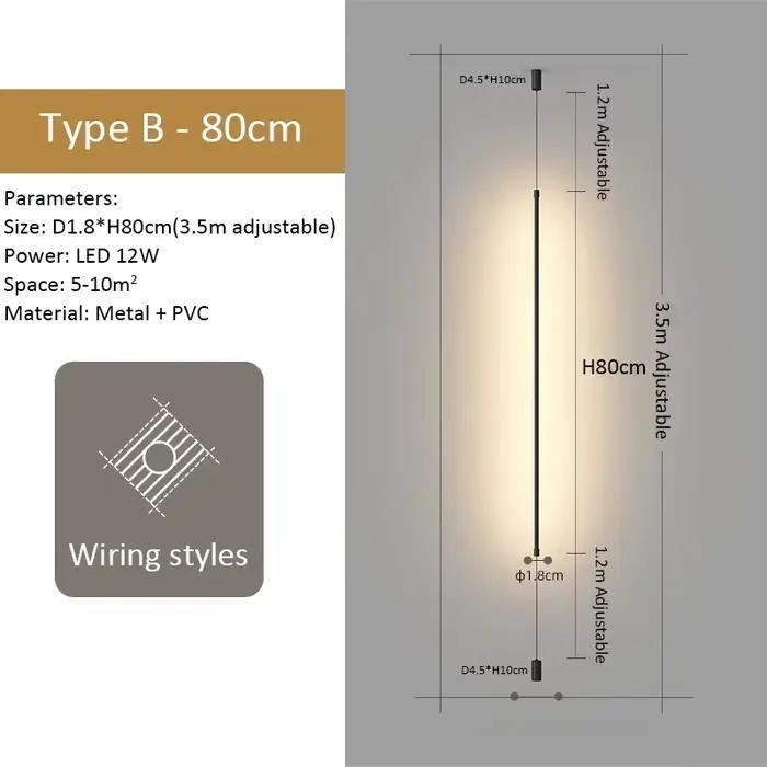 Lampadaire LED moderne noir de 120cm, éclairage décoratif pour la maison, luminaire d'intérieur pour