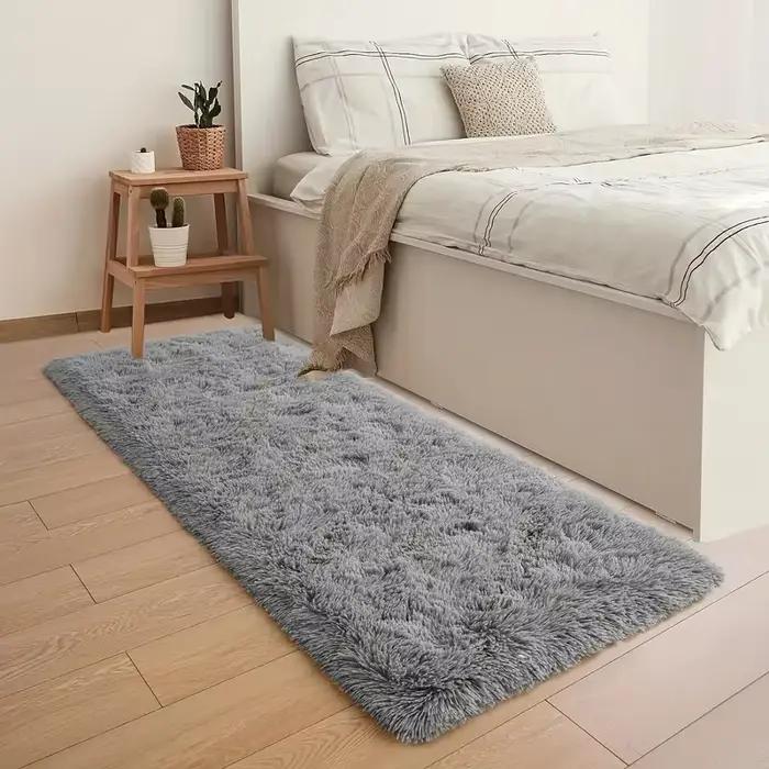 VIKAMA Tapis à poils longs doux et moelleux, tapis de canapé de salon lavable en machine et facile à