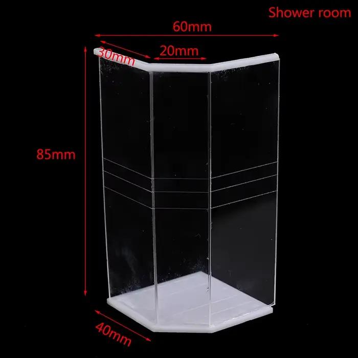 Ensemble de salle de bain Miniature pour maison de poupée 1:25, salle de douche, toilettes, baignoir