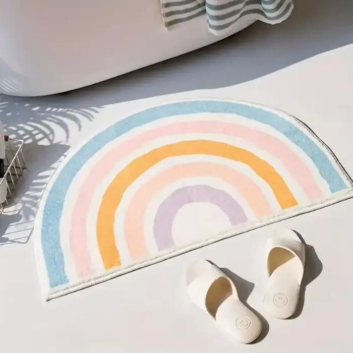 VIKAMA – paillasson isolant arc-en-ciel, antidérapant, isolant, conservant la chaleur, pour entrée, 