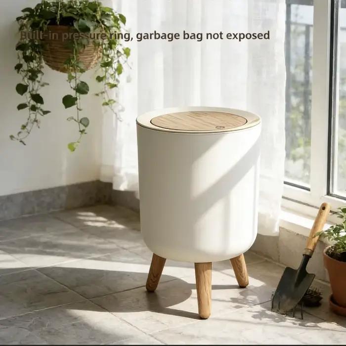 Poubelle blanche moderne avec support poubelle de bureau Simple avec couvercle pour salon chambre cu