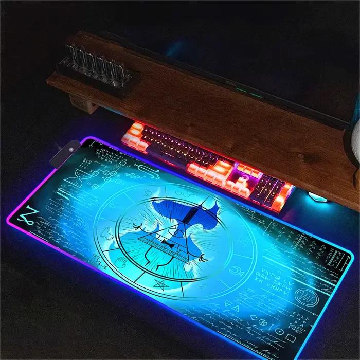 Tapis de souris de jeu XXL RGB, chiffre de facture, chutes de gravité, Luminescence, lumière LED, ta