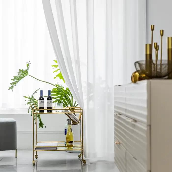Rideaux en tulle blanc pour salon, décoration moderne en mousseline de soie, rideaux de cuisine tran