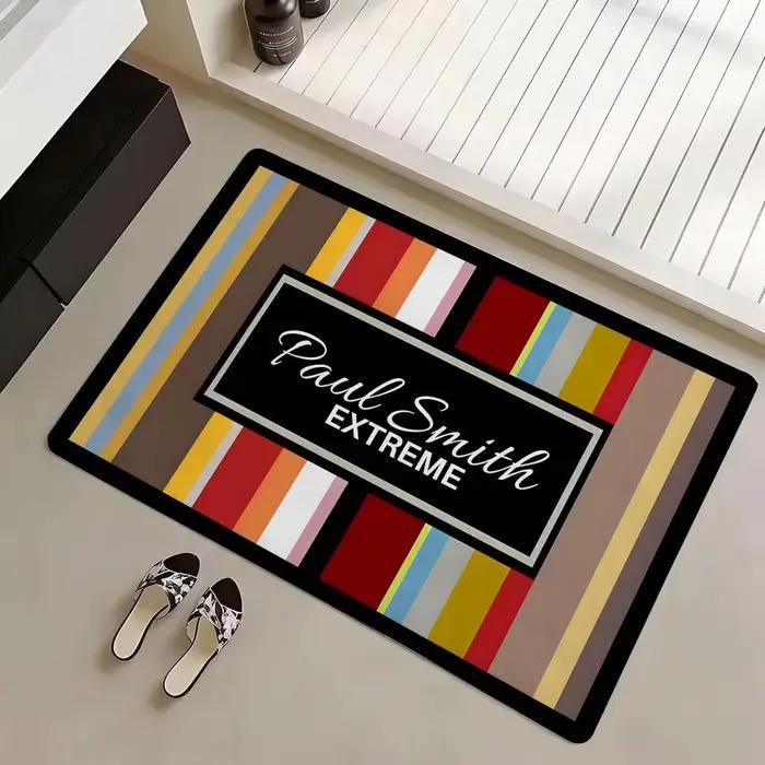 Tapis de sol en flanelle écologique, antidérapant, inodore, doux, en peluche courte, pour l'intérieu
