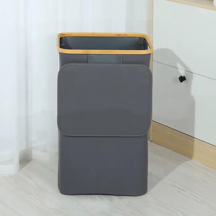 Panier à linge sale avec couvercle et sac intérieur, panier à linge de 100 litres, panier à linge pl
