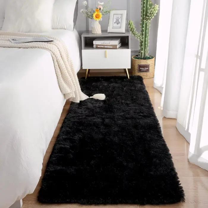 VIKAMA – tapis de chevet Simple de couleur unie, doux et antidérapant, pour chambre à coucher, tapis