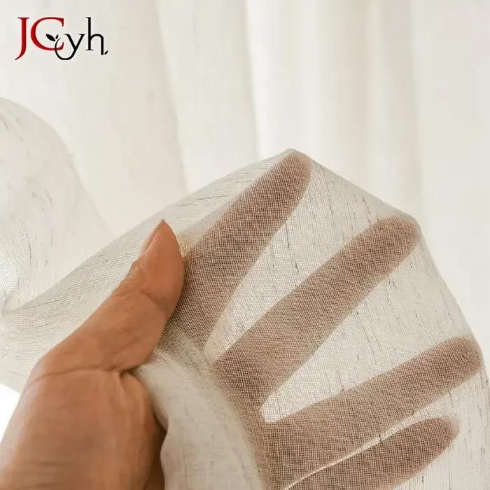 Rideaux transparents en Tulle, aspect lin et lin, Style japonais, pour fenêtres de salon, Voile Tran