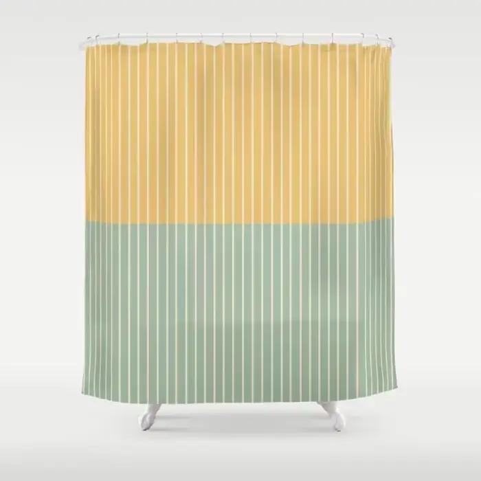 Rideau de douche à lignes colorées simples, motif moderne à la mode, décoration de la maison, rideau