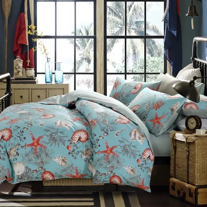 Parure de lit avec housse de couette et taies d'oreiller, 600 TC, 100% coton égyptien, couleurs impr