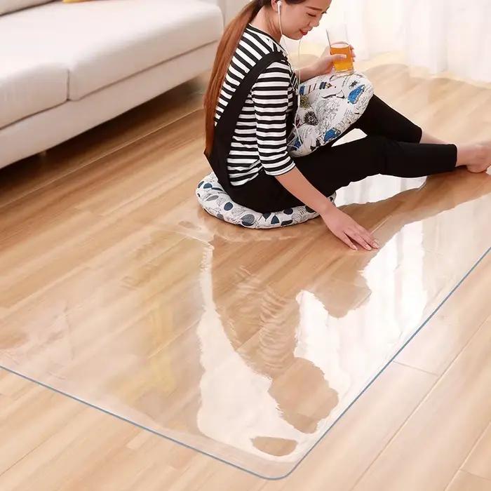 Tapis de Protection de sol en bois Transparent, paillasson de sol en plastique PVC, pour chaise d'or