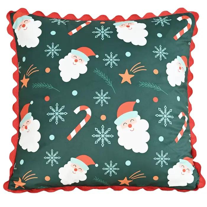 Housse de coussin à volants en dentelle florale de noël 45x45cm, taie d'oreiller douce en velours po