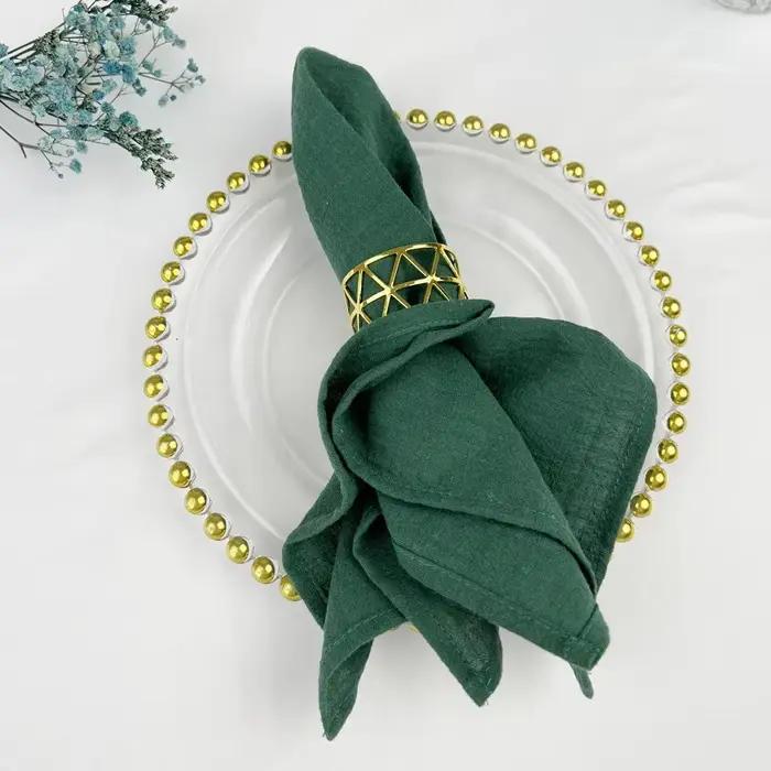 Serviettes 100% coton vert sauge, 50 pièces, 30x45cm, réutilisables, pour fête de mariage, noël, déc