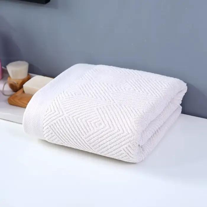 Serviette de bain en pur coton optique pour adulte et famille, terrestre bouillette douce et absorba