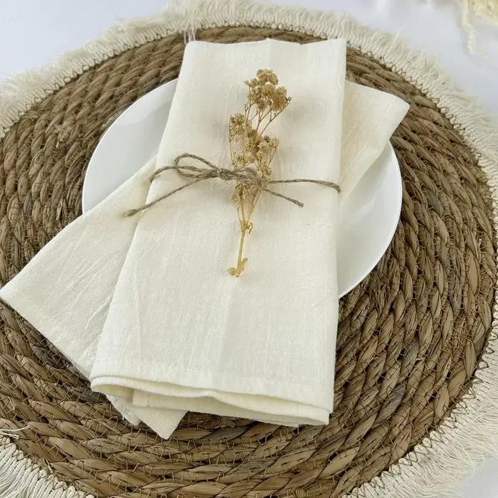 Serviettes 100% coton vert sauge, 50 pièces, 30x45cm, réutilisables, pour fête de mariage, noël, déc