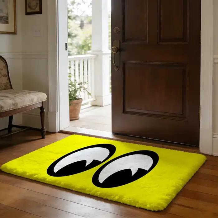 Mooneyes W-Mooneyes Tapis de sol en flanelle douce, absorbant, antidérapant, pour la maison, la cham