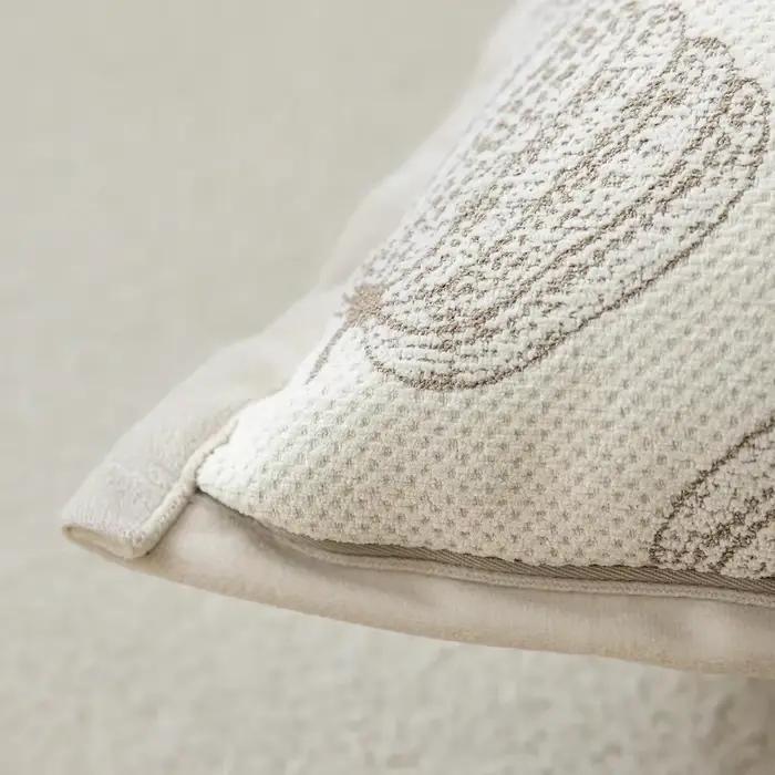 Juste de coussin Jacquard de style crème INS