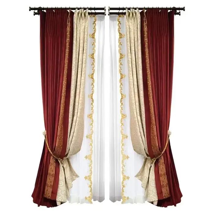 Rideaux brodés pour salon