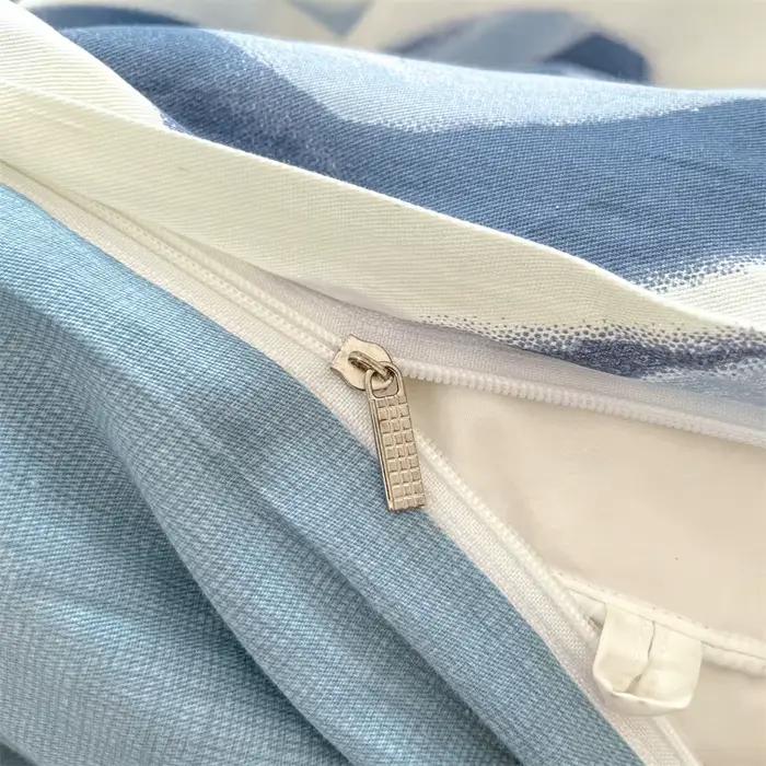 Ensemble de housse de couette en coton 100% à motif cœur avec drap plat ou drap-housse 3/4 pièces