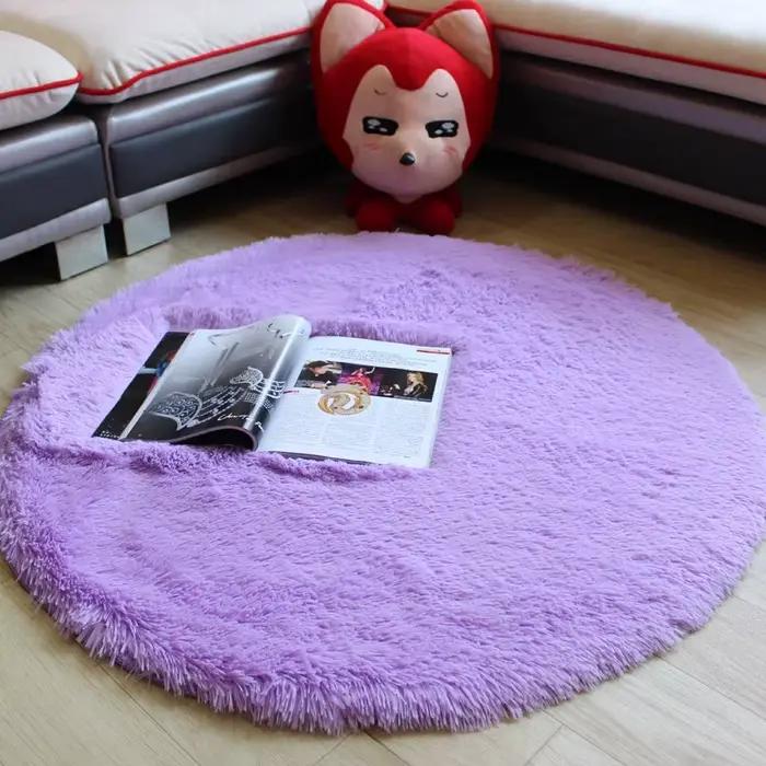 Tapis rond moelleux lea pour salon