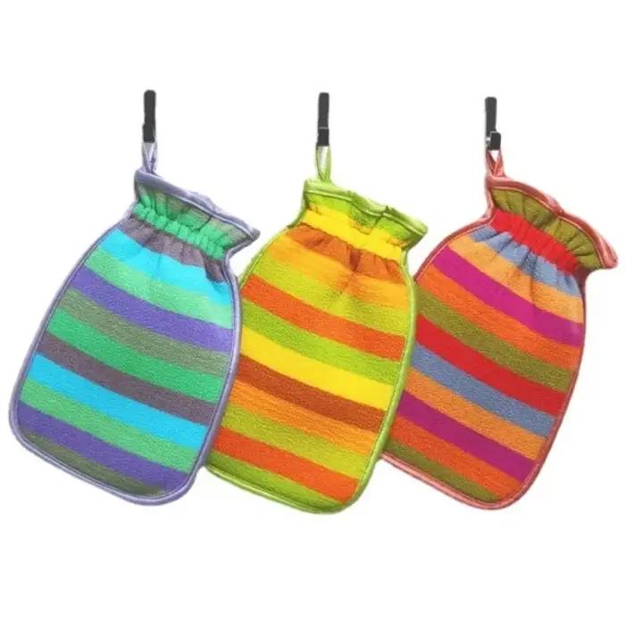 Gants de bain rayés pour enfants et tout-petits