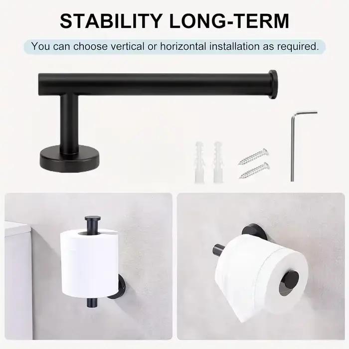 Ensemble de matériel de salle de bain 2 pièces, ensemble d'accessoires de salle de bain en acier inoxydable comprenant un porte-serviettes et un porte-papier hygiénique, un Design d'économie