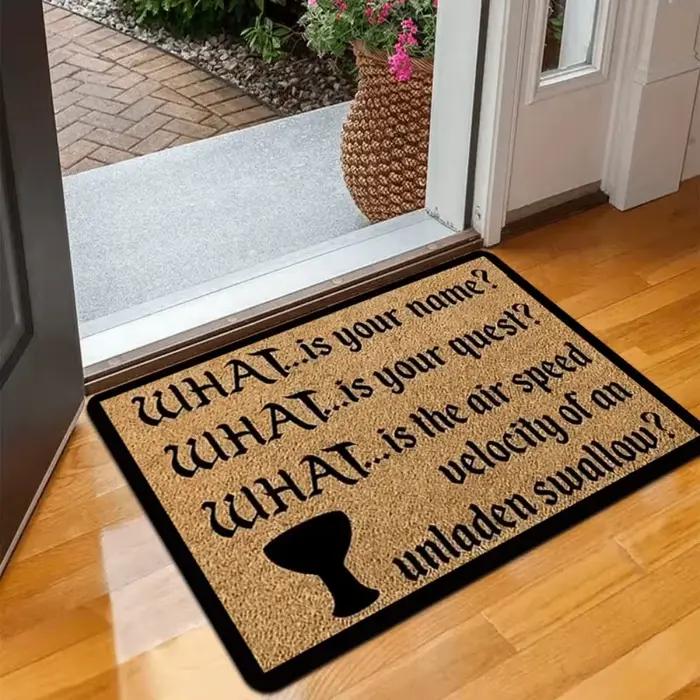 Tapis de bienvenue avec citation du Saint Graal de Monty Python