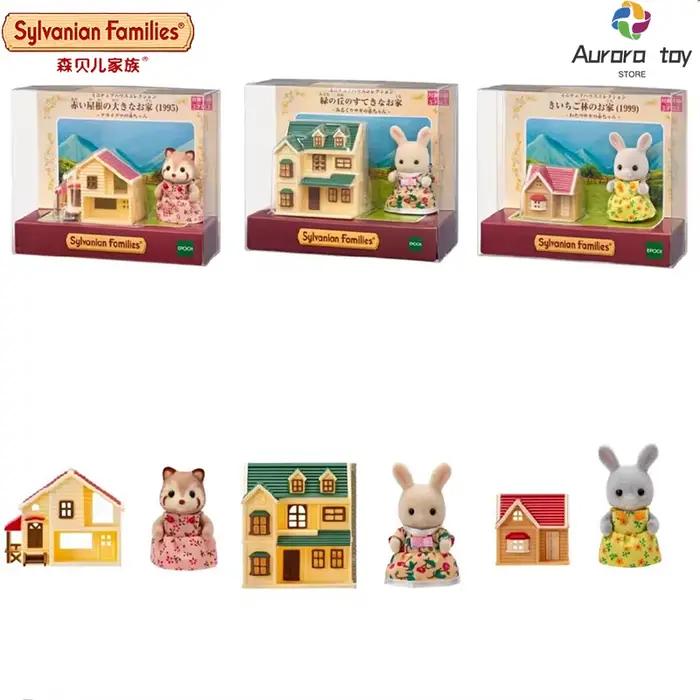 Sylvanian Families Anime Figure Ensemble de meubles pour enfants, figurines d'action, modèle Kawaii, pendentif, cadeau d'anniversaire mignon, jouets pour filles