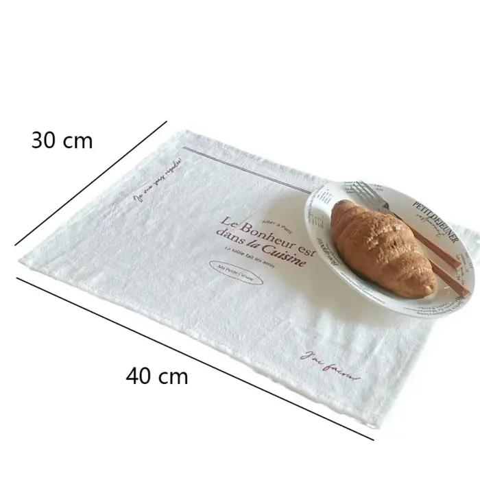 Napperons imprimés doux rétro en coton, tissu de fond de photo carré, tapis de nourriture occidentale française, décor de Table