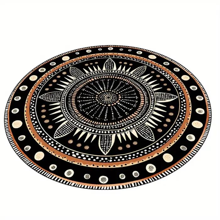 Tapis rond géométrique africain