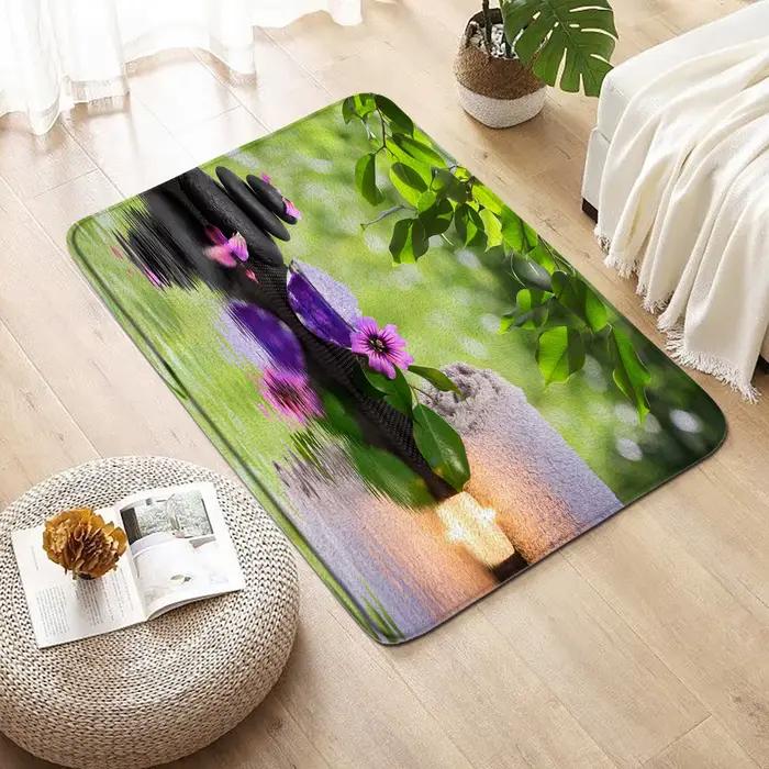 Tapis de bain Zen en pierre noire