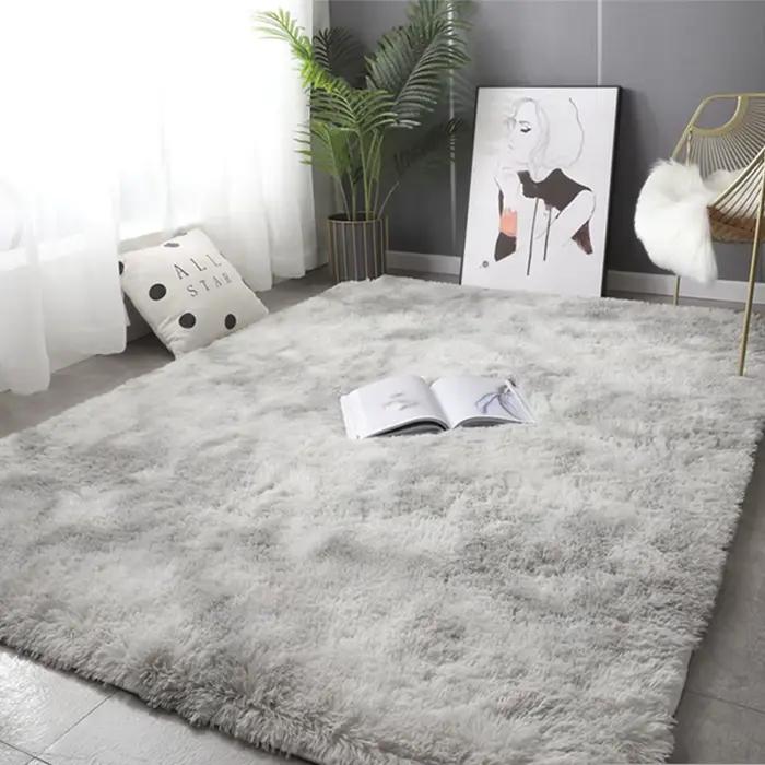 Tapis gris pour salon, en peluche