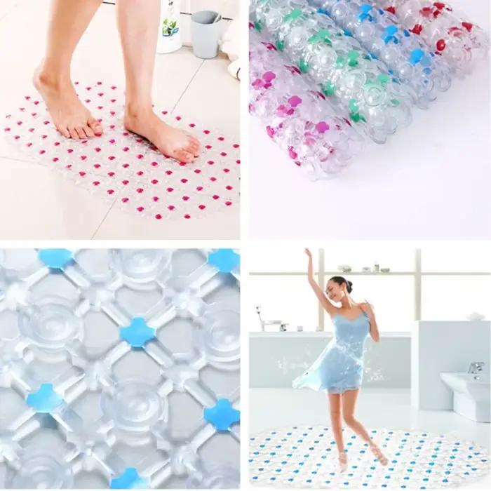 Tapis de bain rectangulaire antidérapant en PVC