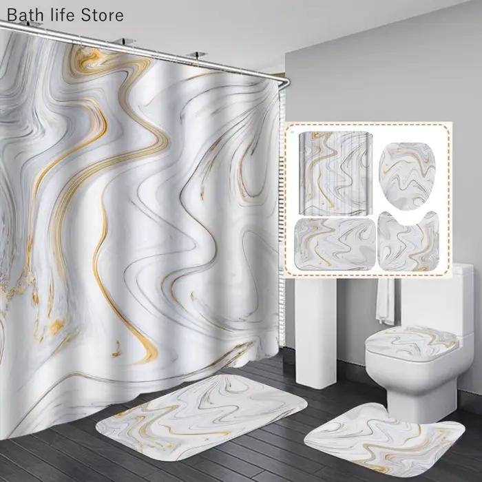 Ensembles de rideaux de douche en marbre