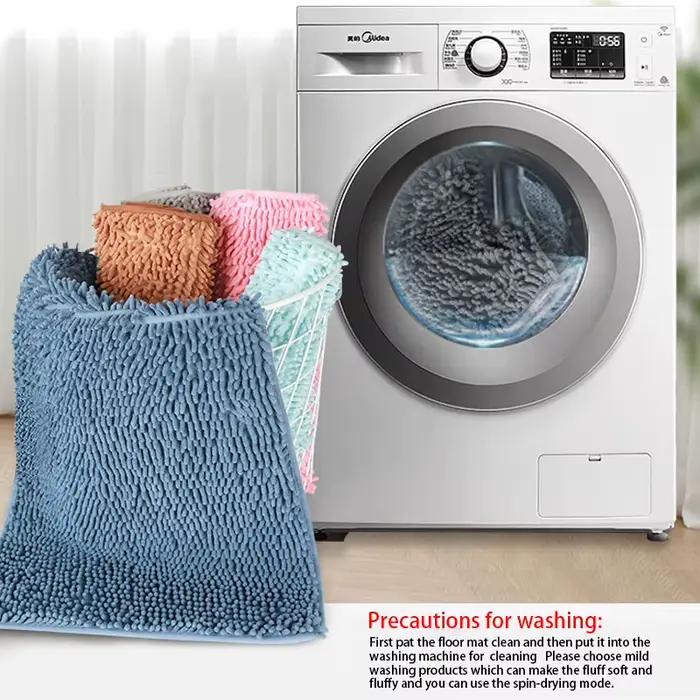 Tapis de salle de bain en chenille antidérapant
