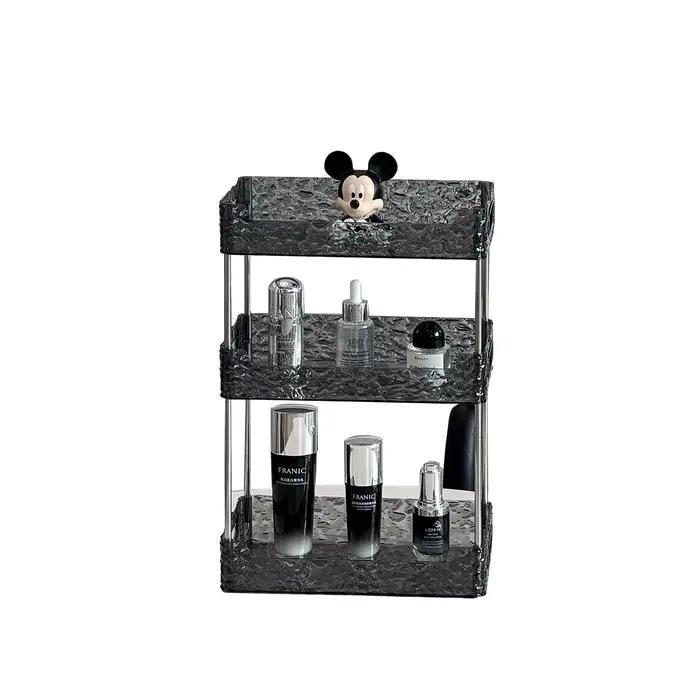 Accessoires de salle de bain transparents, organisateur de douche en acrylique, étagères à Double couche, organisateurs de maquillage, fournitures d'étagère pour la maison