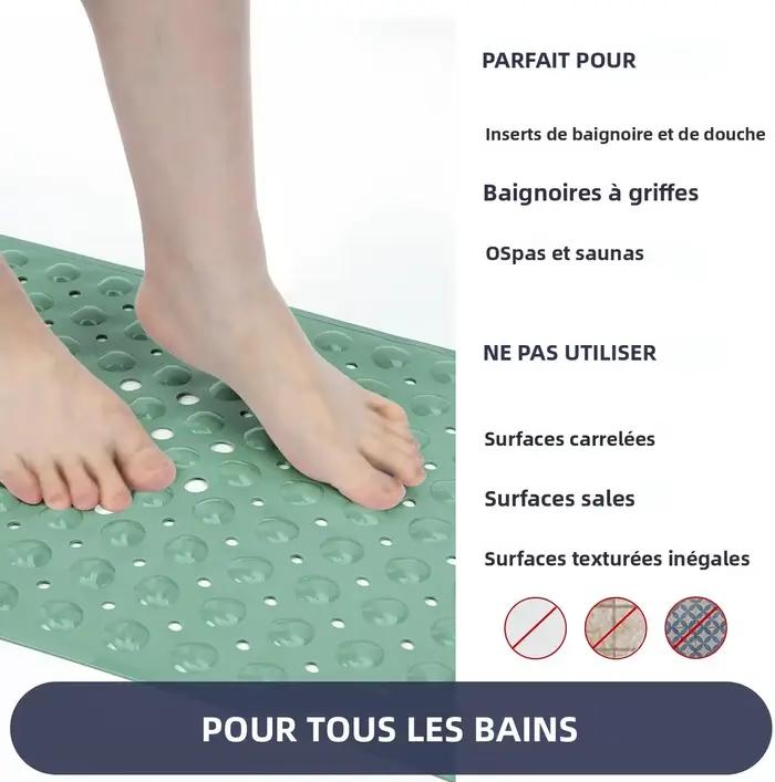 Tapis de douche rectangulaire antidérapant