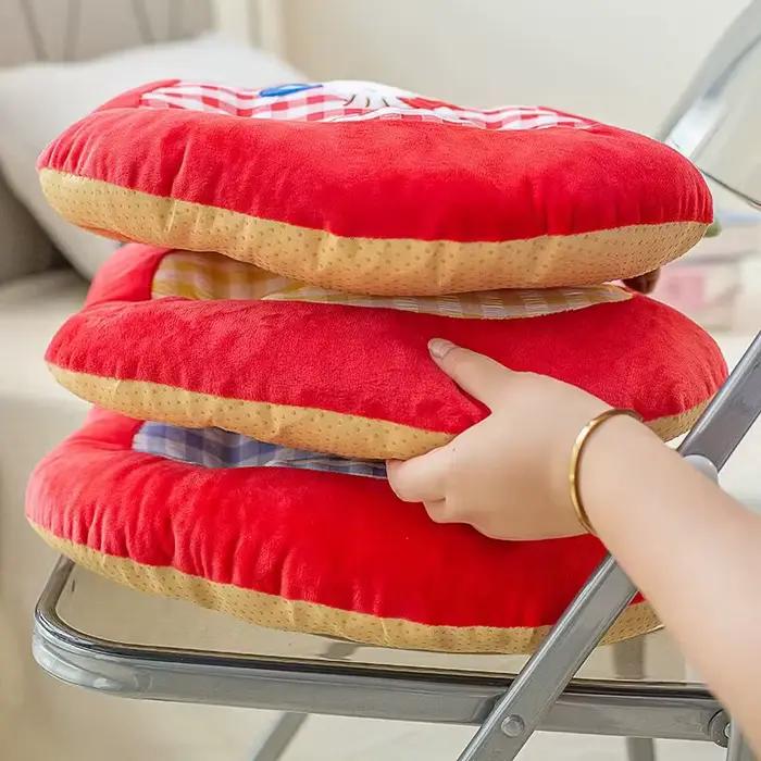 Coussin en peluche en forme de pomme Hello Kitty, mignon, coussin de siège de chaise de dessin animé, doux et confortable, décoration de bureau à domicile, lavable et antidérapant