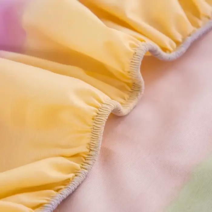 Drap de lit élastique imprimé arc-en-ciel