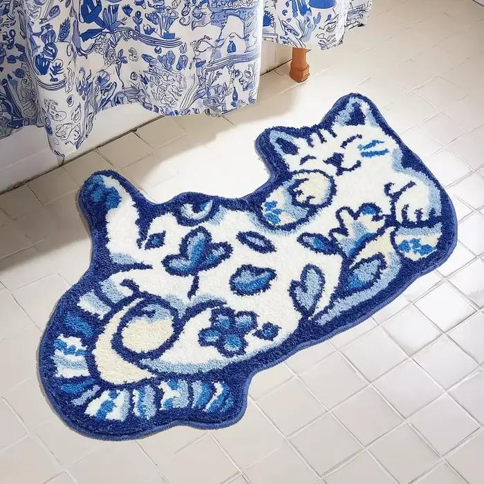 VIKAMA Tapis bleu Delft pour chat