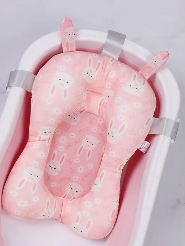 Tapis de bain antidérapant pour bébé, coussin de soutien pliable pour baignoire nouveau-né, oreiller de confort pour le corps, motif dessin animé