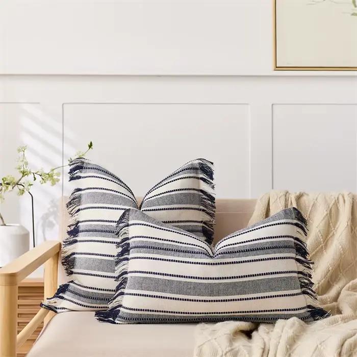 Housse de coussin rayée Style Boho