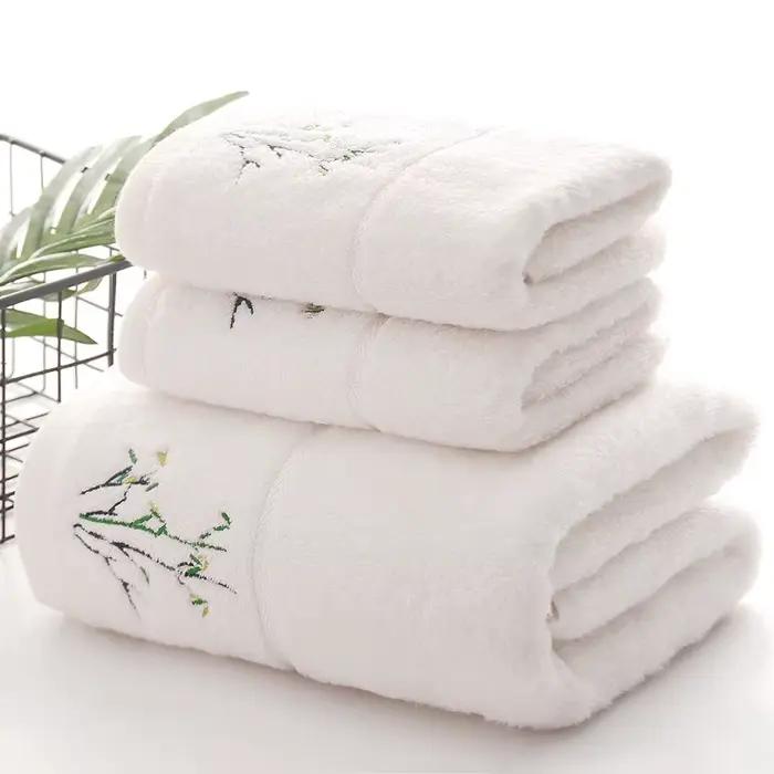 Ensemble de serviettes de bain en fibre de bambou à absorption rapide