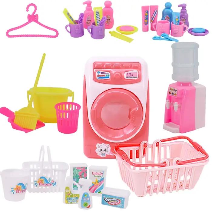 Ensemble de robe de réfrigérateur pour machine à laver, mini meubles, distributeur d'eau, accessoires de maison de courses, jouets pour filles, beurre de 30cm, BJD 1/6, 1:12