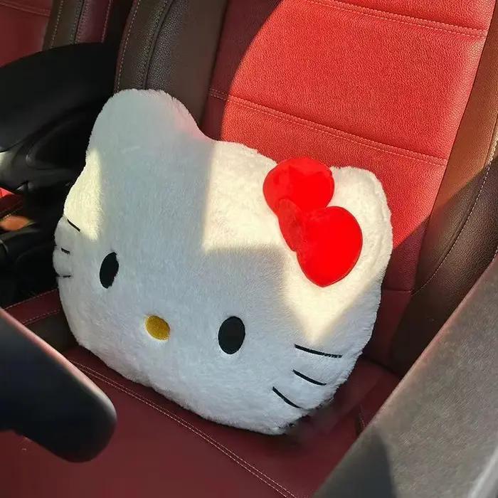 Nouveau coussin en peluche Hello Kitty, motif dessin animé mignon, pour canapé, chevet, voiture, sieste, cadeaux d'anniversaire pour fille