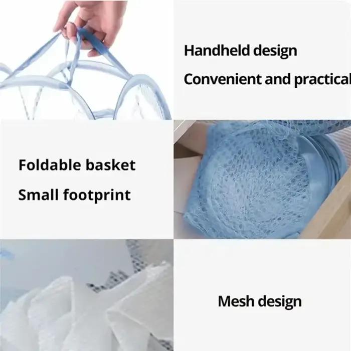 Panier à linge en maille pliable